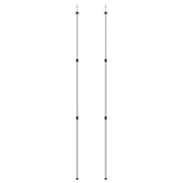 Postes telescópicos de toldo 2 uds acero galvanizado 102-260 cm M 2
