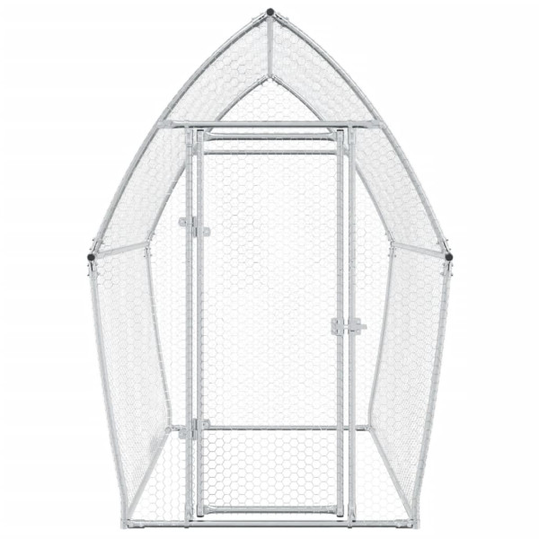 Galinheiro 200x105x182 cm aço galvanizado prateado M 5