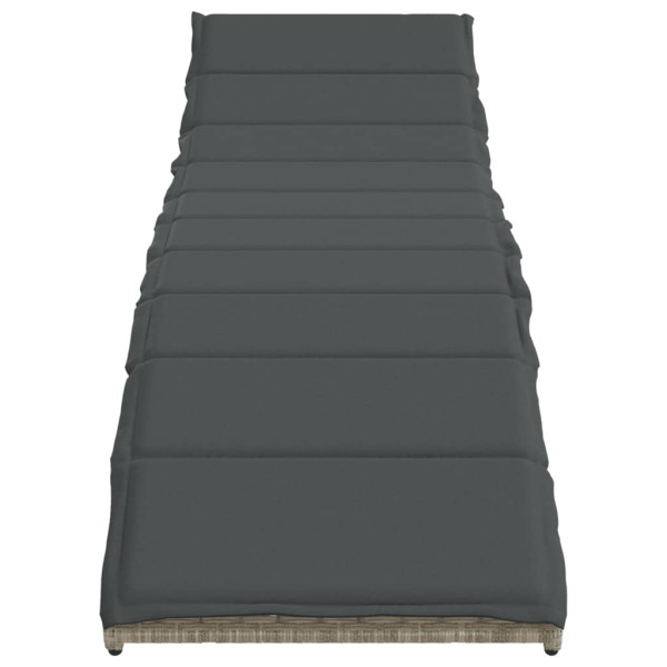 Espreguiçadeiras com mesa 2 pcs vime PE cinzento-claro M 5