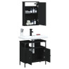 Juego de muebles de baño 2 pzas madera contrachapada negro 4