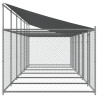 Jaula de perros techo y puertas acero galvanizado gris 12x2x2 m 5