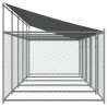 Jaula de perros techo y puertas acero galvanizado gris 10x2x2 m 5