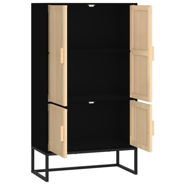 Aparador alto madera contrachapada negro 70x35x125 cm M 4