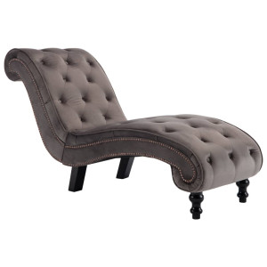 Chaise longue em veludo cinzento H