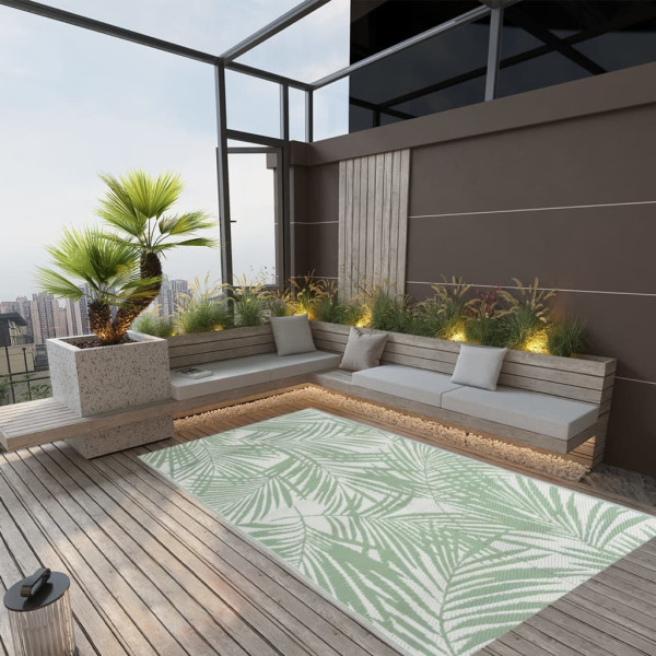 Alfombra de exterior PP verde 120x180 cm D