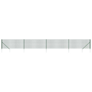 Cerca de alambre con pinchos de anclaje verde 0.8x10 m H