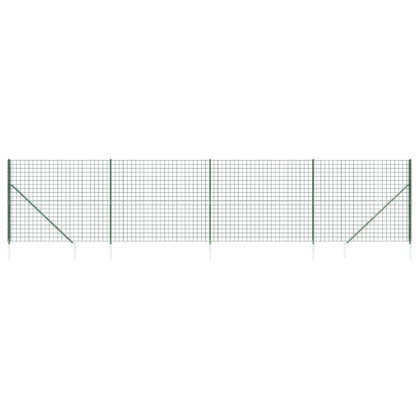 Cerca de alambre con pinchos de anclaje verde 1.6x10 m M 2
