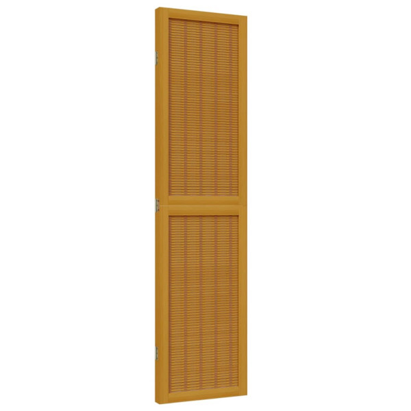Biombo separador de 3 paneles madera maciza paulownia marrón M 5