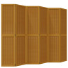 Biombo separador de 6 paneles madera maciza paulownia marrón 2