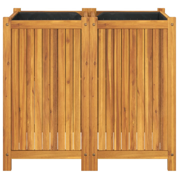 Jardinera con forro madera maciza de acacia 84x42x75 cm M 4