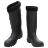 Botas de agua con calcetines extraíbles negro número 44 PVC 2
