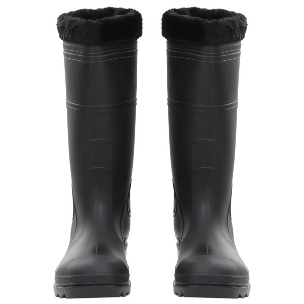 Botas de agua con calcetines extraíbles negro número 44 PVC M 3