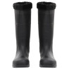 Galochas com meias removíveis tamanho 44 PVC preto 3