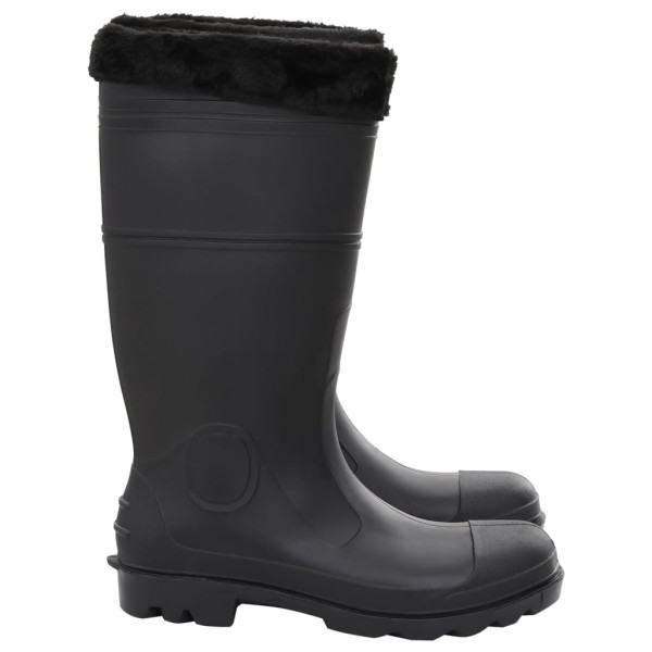 Botas de agua con calcetines extraíbles negro número 44 PVC M 4