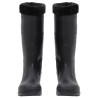 Botas de agua con calcetines extraíbles negro número 42 PVC 3