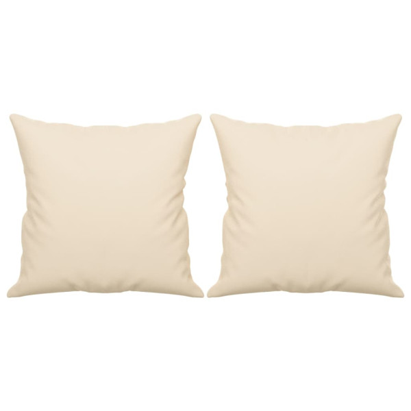 Sofá de 2 plazas con cojines tela de microfibra beige 140 cm M 5