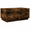 Mesa de centro con luces LED roble ahumado 90x50x40 cm 3