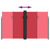 Toldo lateral retrátil 200x1000 cm vermelho 5