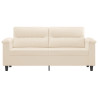 Sofá de 2 plazas de tela de microfibra beige 140 cm 3