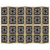 Biombo separador 6 paneles madera maciza Paulownia marrón negro 4