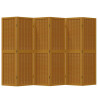Biombo separador de 6 paneles madera maciza paulownia marrón 4