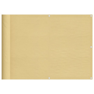 Pantalla de balcón 100% poliéster Oxford color arena 75x500 cm H