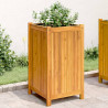 Jardinera con forro madera maciza de acacia 42x42x75 cm 1
