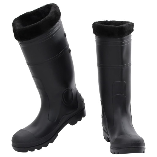 Botas de agua con calcetines extraíbles negro número 43 PVC M 2