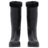 Botas de agua con calcetines extraíbles negro número 43 PVC 3