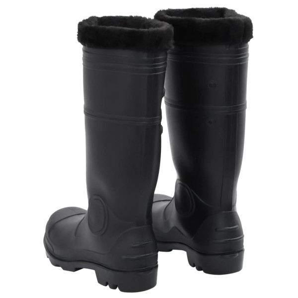 Botas de agua con calcetines extraíbles negro número 43 PVC M 5