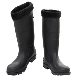 Botas de agua con calcetines extraíbles negro número 45 PVC H