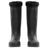 Botas de agua con calcetines extraíbles negro número 45 PVC 3