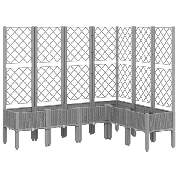 Jardinera con enrejado PP gris claro 160x120x142 cm M 2