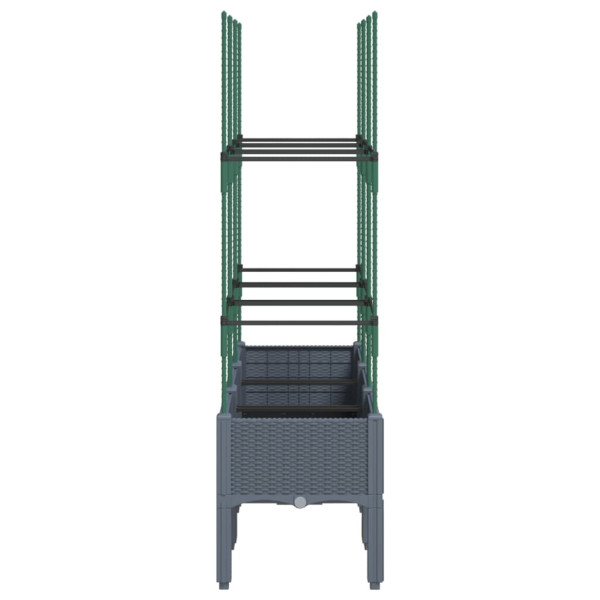 Jardinera con enrejado PP gris 120x40x142.5 cm M 4