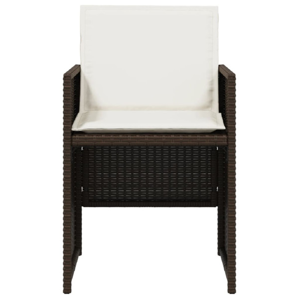 Sillas de jardín con cojines 4 unidades ratán sintético marrón M 5