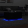 Mesa de centro com luzes LED 90x50x40 cm preto 5