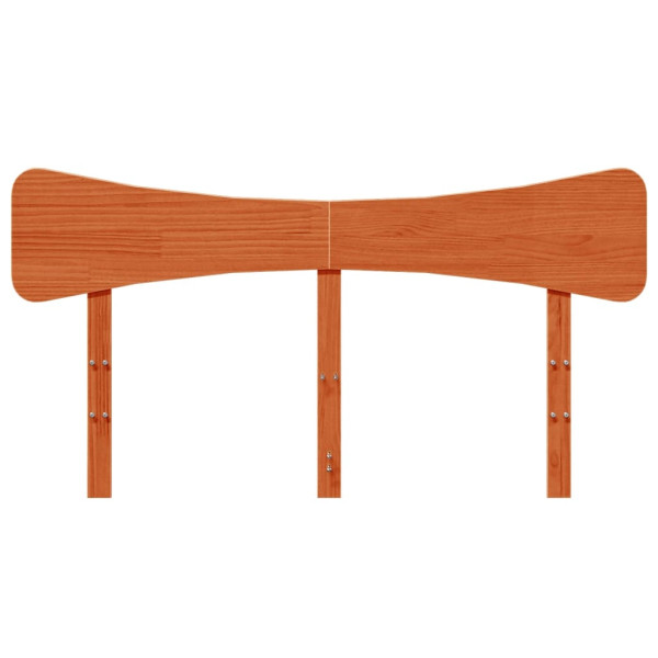 Cabecero de cama madera maciza de pino marrón cera 150 cm M 4