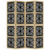 Biombo separador 4 paneles madera maciza Paulownia marrón negro 4