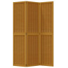 Biombo separador de 3 paneles madera maciza paulownia marrón 4