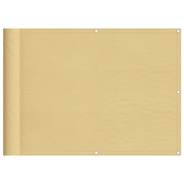 Ecrã de balcão 100% poliéster Oxford cor areia 75x1000 cm M 2