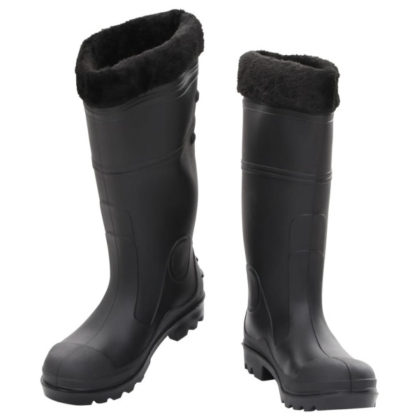 Botas de agua con calcetines extraíbles negro número 39 PVC M 2