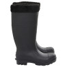 Botas de agua con calcetines extraíbles negro número 39 PVC 4