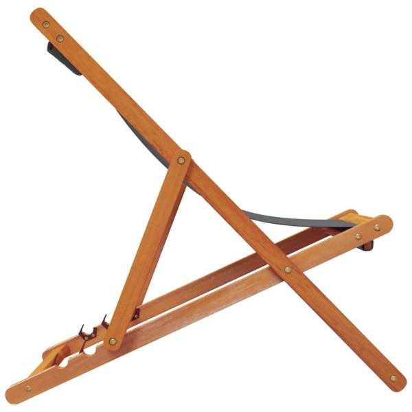 Cadeiras de praia dobráveis 2 pcs tecido cinzento M 5