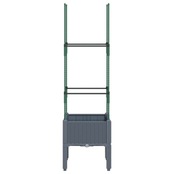 Jardinera con enrejado PP gris 40x40x142.5 cm M 4