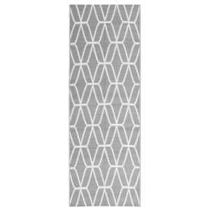 Alfombra de exterior PP gris 80x250 cm H