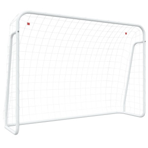 Baliza de futebol com rede 214x75x152 cm aço/poliéster branco H