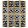 Biombo separador 4 paneles madera maciza Paulownia marrón negro 4
