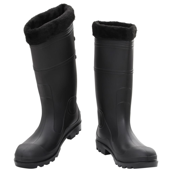 Botas de agua con calcetines extraíbles negro número 46 PVC M 2