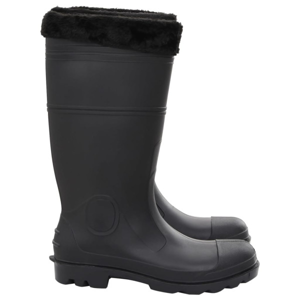 Botas de agua con calcetines extraíbles negro número 46 PVC M 4