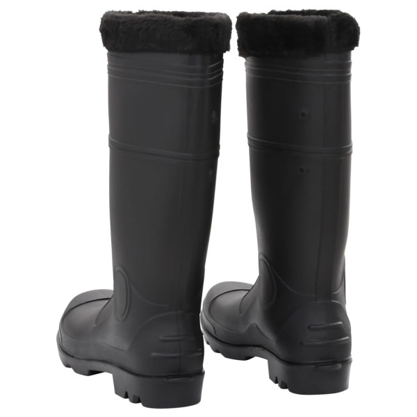 Botas de agua con calcetines extraíbles negro número 46 PVC M 5